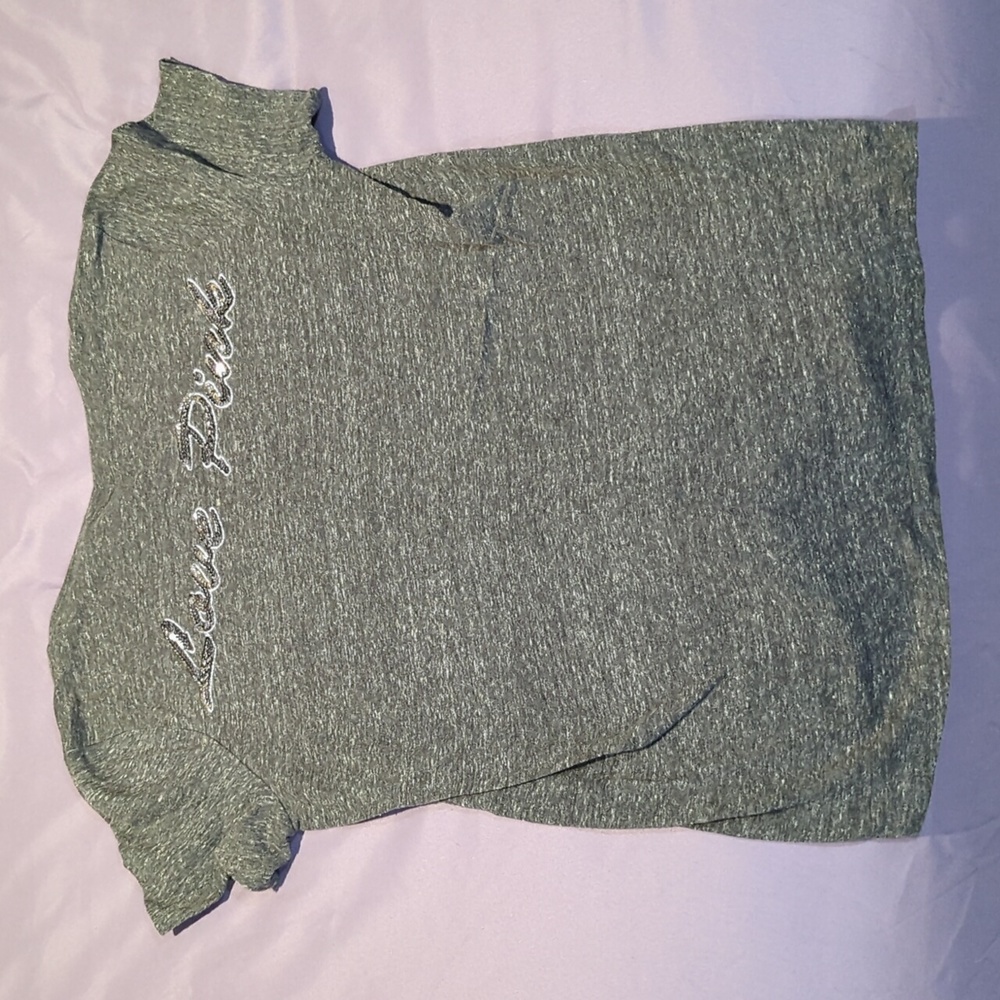 PINK XS Bling V neck tee